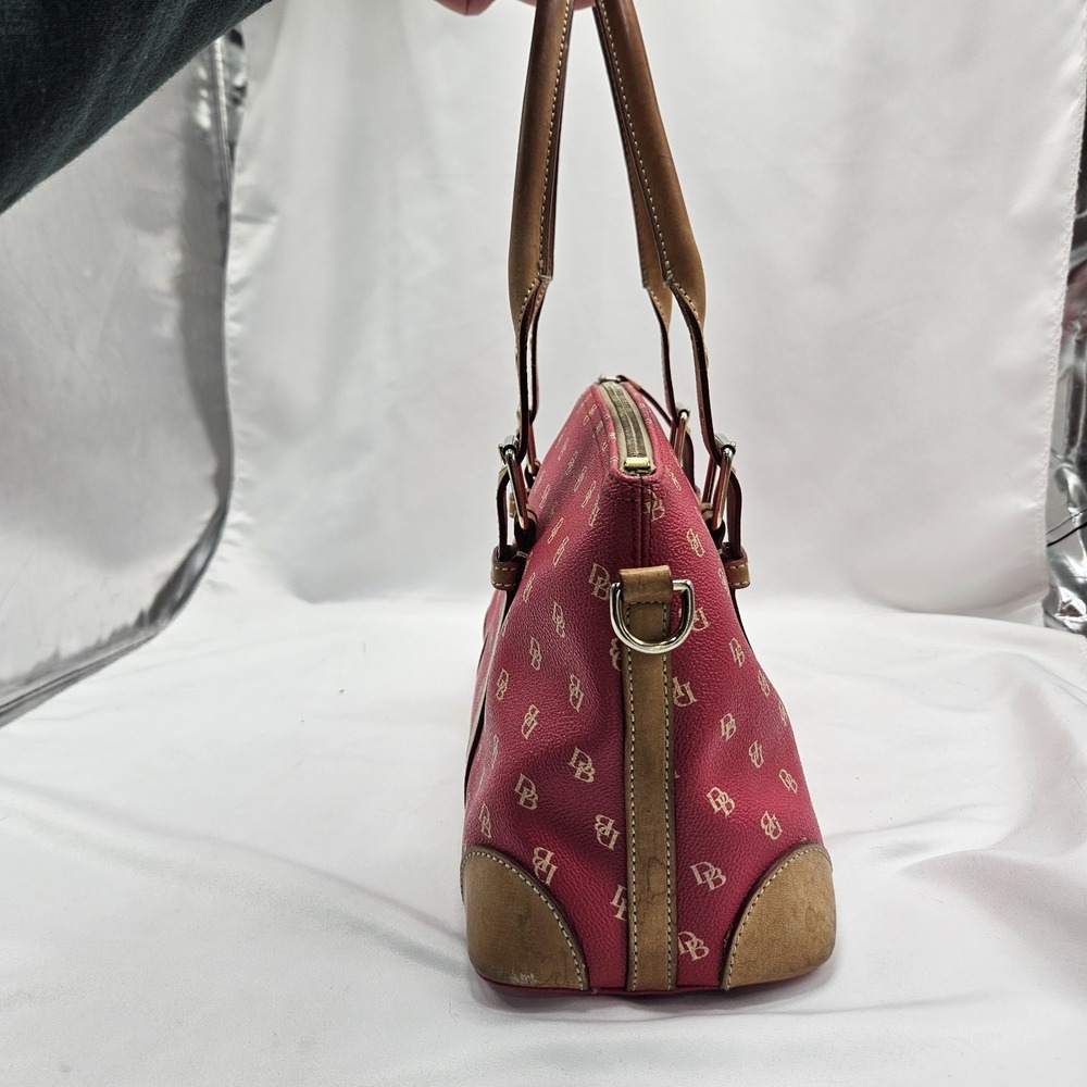 Dooney & Bourke Pink Monogram Logo Domed Satchel Handbag Double Handle Purse - Picture 5 of 16